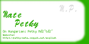 mate petky business card